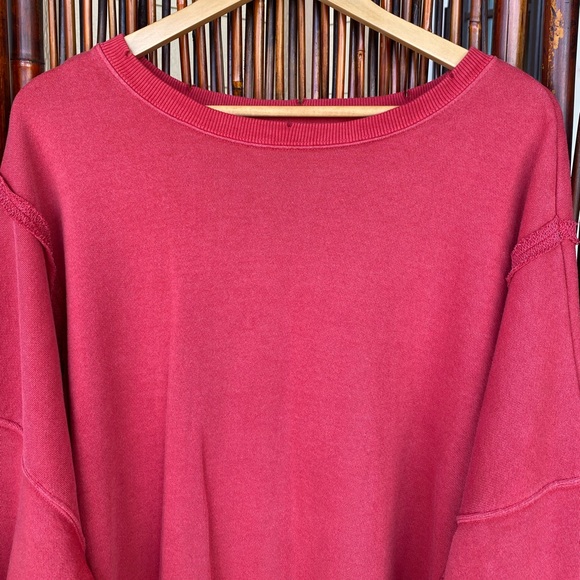 NWOT Free People Red Camden Sweatshirt - Picture 6 of 16